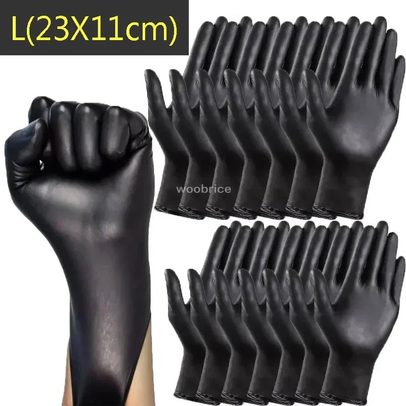 Disposable Nitrile Gloves Thickened Black Gloves With Flexible Snug Details Available In Multiple Sizes Multifunctional Gloves
