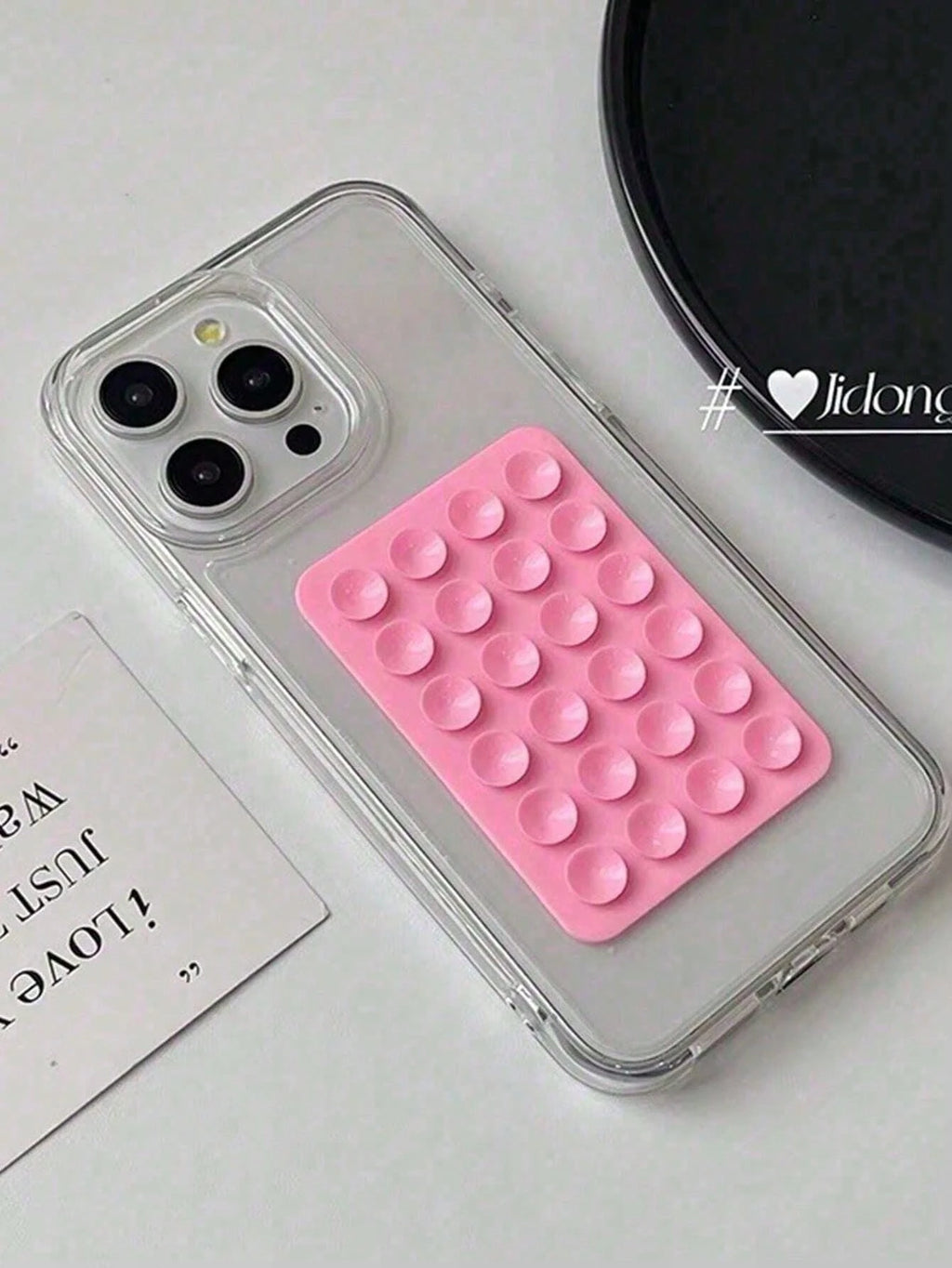 Multifunctional Silicone Suction Phone Holder Mat Square Anti-Slip Wall Stand Single-Sided Case Mount Back Sticker