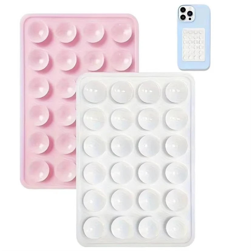 Multifunctional Silicone Suction Phone Holder Mat Square Anti-Slip Wall Stand Single-Sided Case Mount Back Sticker