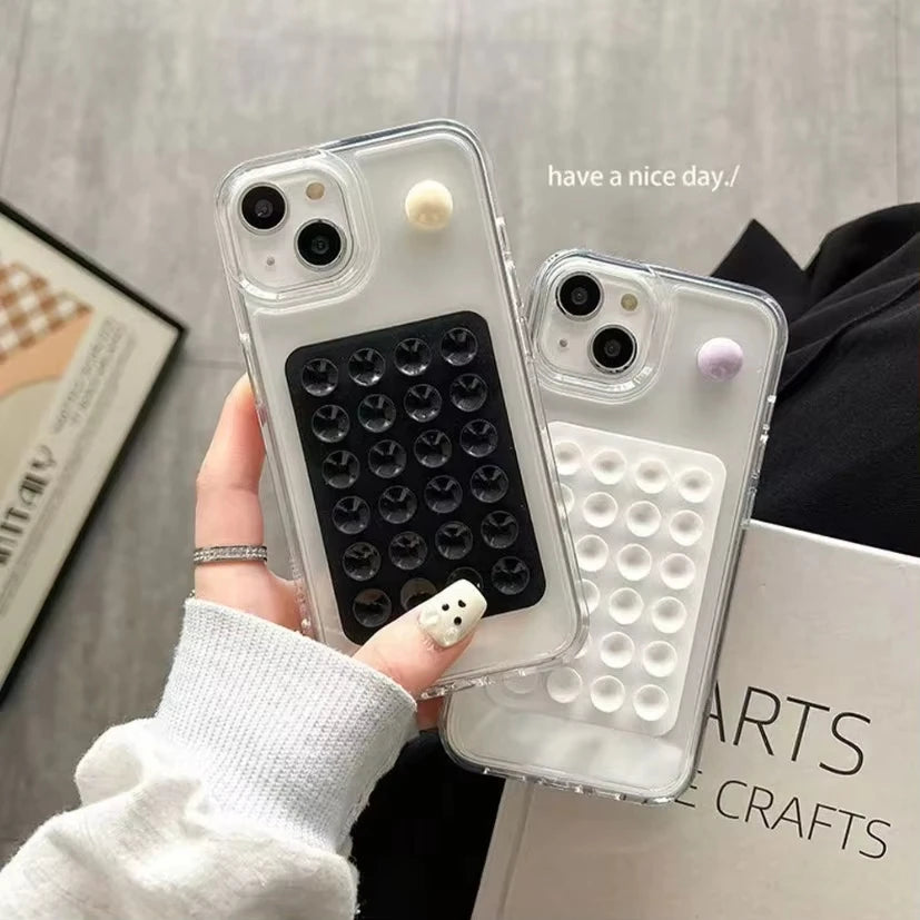 Multifunctional Silicone Suction Phone Holder Mat Square Anti-Slip Wall Stand Single-Sided Case Mount Back Sticker