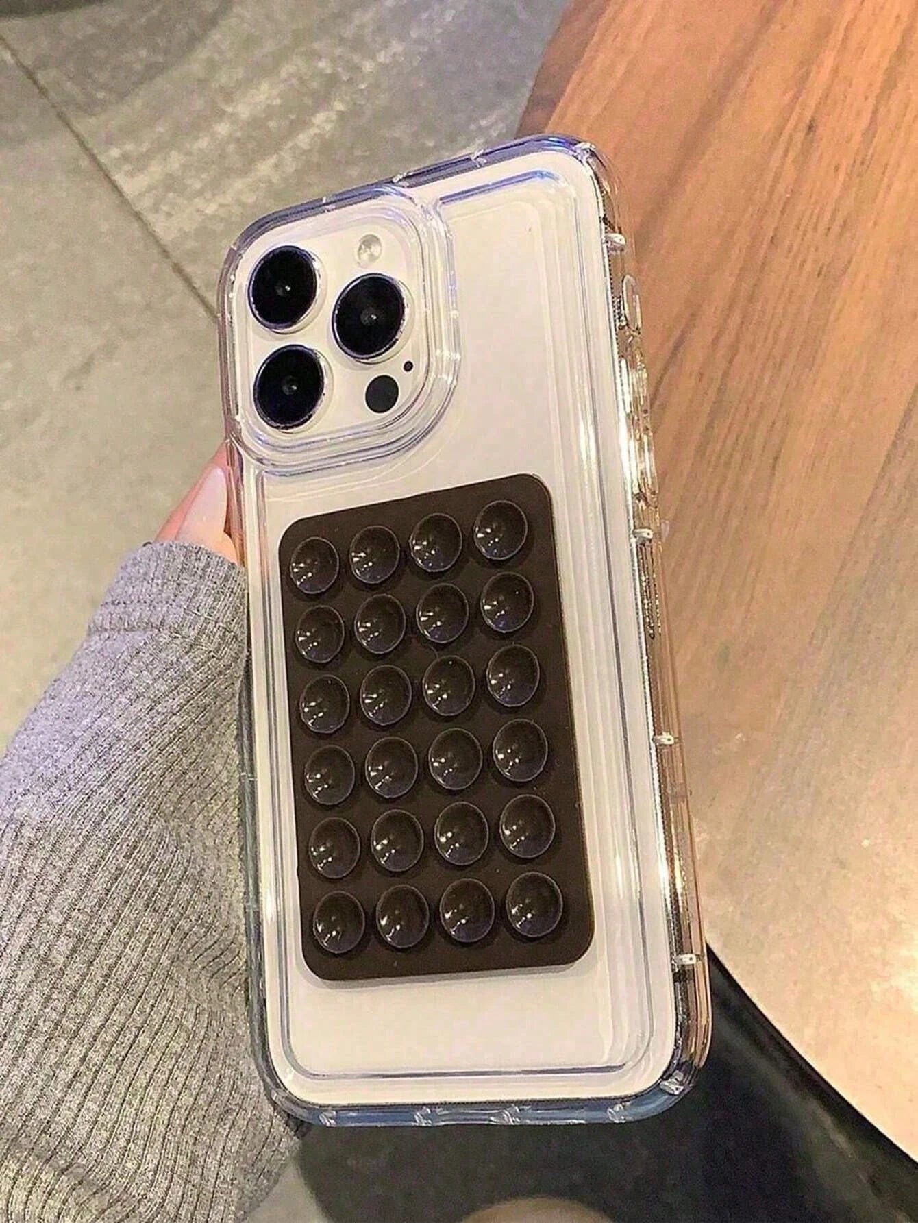 Multifunctional Silicone Suction Phone Holder Mat Square Anti-Slip Wall Stand Single-Sided Case Mount Back Sticker