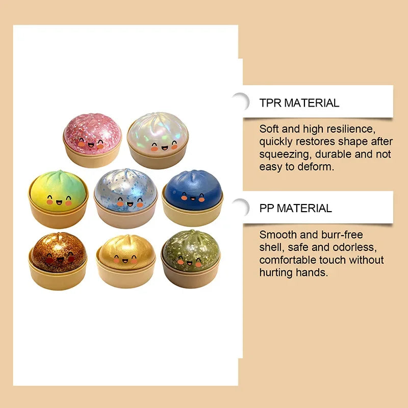 Simulation Flash Dumpling Pressure Ball Slow Rebound Soft Pinch Decompression Office Home Decorat Children Adults Birthday Gifts